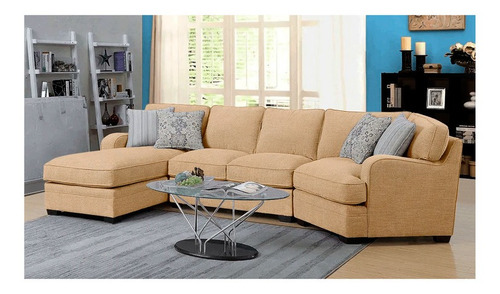Sala Aisha Derecho Haspe Beige 3pz Sala Sofa Sillon Sala