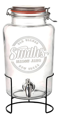 Smiths Mason Jars Dispensador De Bebidas De Vidrio Con Grifo