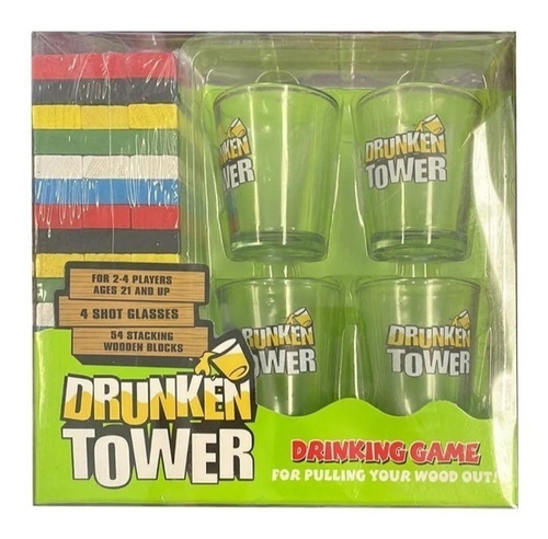 Juego De Mesa Tragos Shots En Ingles Drunken + 4 Vasos