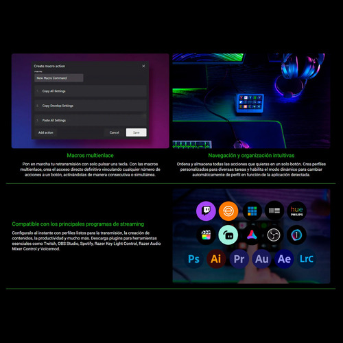 Controlador Streaming Razer Stream Controller X 15 Botones