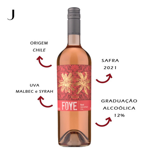 Vinho Rose Bom E Barato Foye Reserva Valle Del Maule 750ml