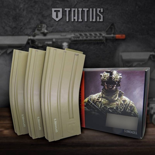 Imagem 4 de 5 de Midcap Tan 120 Bbs Para Airsoft M4/m16 - Krytac G&s Cyma