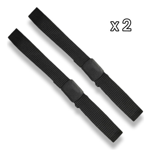 Set D 2 Correas Negra Hebilla Plástico Ajustable Niños Y Adu