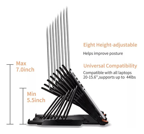 Soporte Base Notebook Y Celular Ajustable Hasta 17 Pulgadas