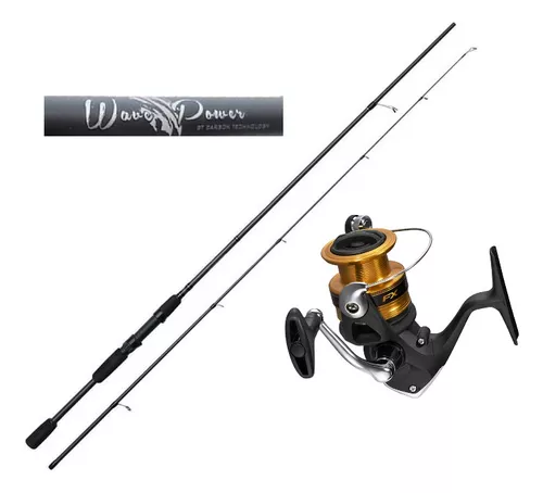 Combo Caña Okuma 2.70 Con Carrete Shimano Fx 4000 Pesca