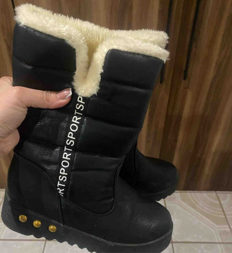 Botas De Nieve Con Diseño Cinta Con Letra Con Forro Térmico