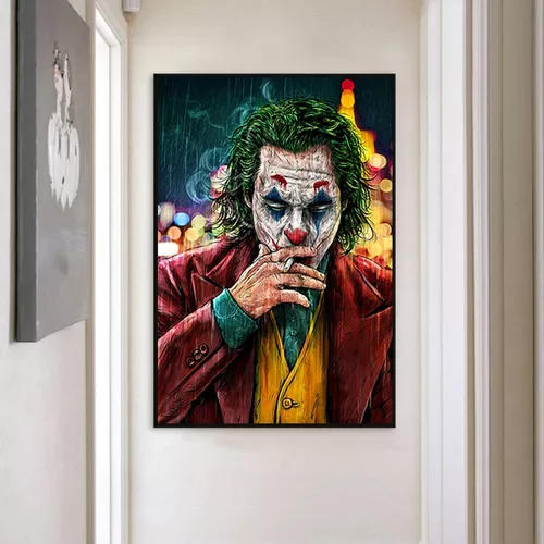 Quadro Decorativo Arlequina , Coringa fundo preto 1 peça