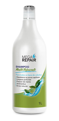 Shampoo Mentol Refrescante Mega Repair 1 Litro