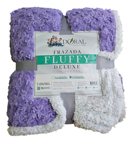 Frazada 2 Plazas Fluffy Deluxe Con Sherpa Doral