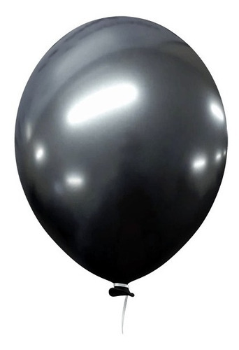 Balão Bexiga Metalizado Alumínio Onix Festa N°5 C/ 25 Un