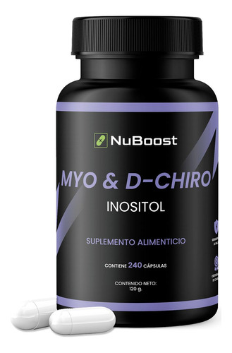 Myo Inositol Y D-chiro- Ingredientes Naturales 240 Cápsulas