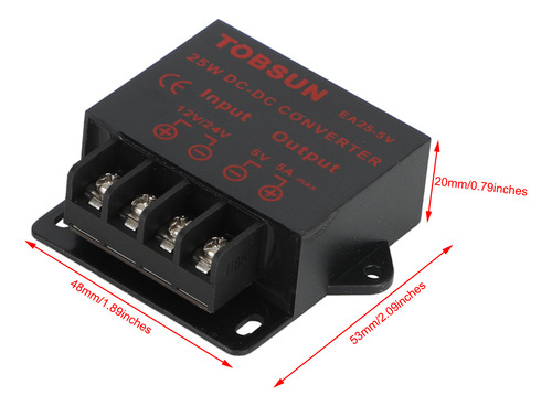 Regulador De Voltaje Convertidor Dc 12/24 V A Dc 5v 5a 25w