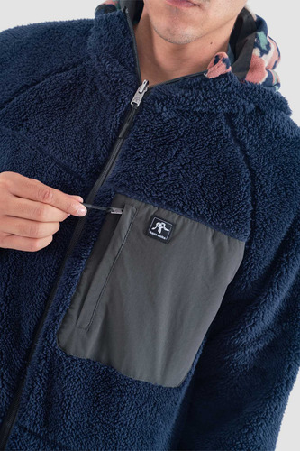 Polerón Chiporro Hombre Shaggy Grizzly Reversible Navy