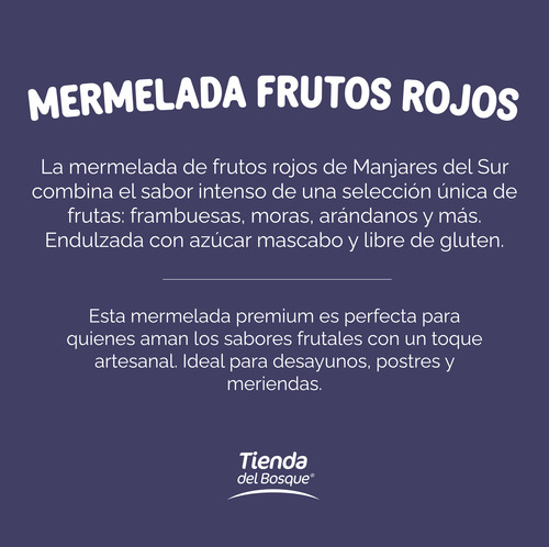 Mermelada De Frutos Rojos Manjares Del Sur 295gr