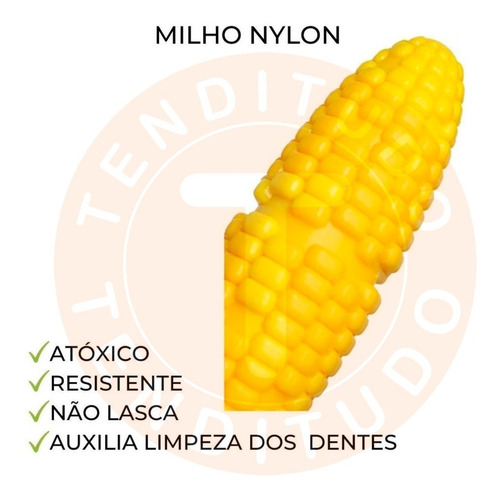 Imagem 3 de 10 de Brinquedo Pet Mordedor Resistente Nylon Milho Buddy Toys