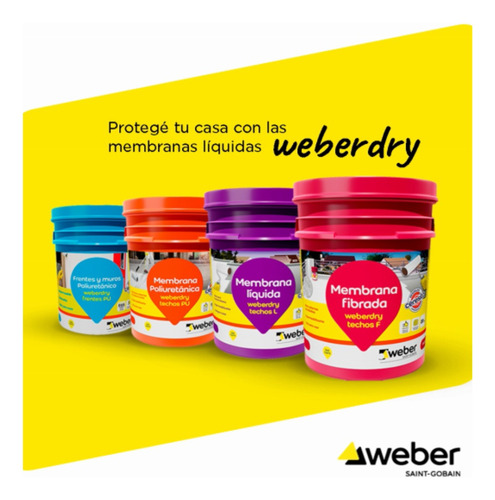Membrana Líquida Poliuretánica Weberdry Pu Techos 20 Kgs Color Teja