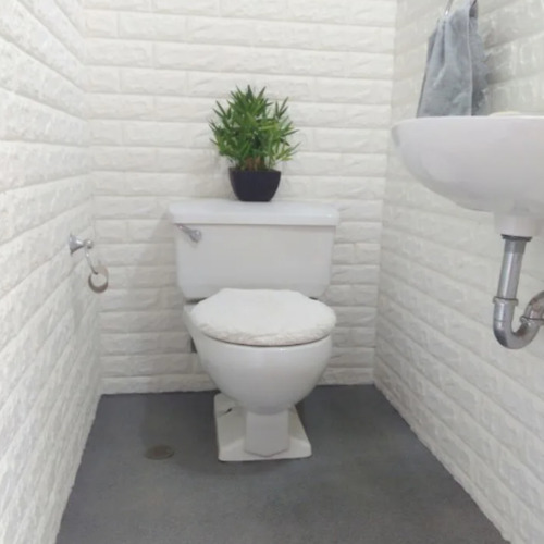 Placas 3d Autoadhesiva Pared Revestimiento Blanca Ladrillox5