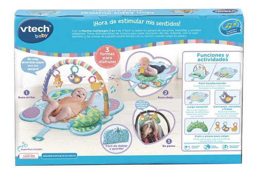 Gimnasio Y Mantita Para Bebe 3 En 1 Vtech Baby Luz Y Sonido