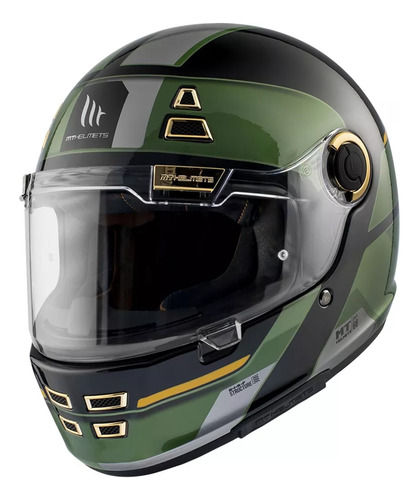 Casco Moto Vintage Integral Mt Jarama C1 68th Verde Brillo