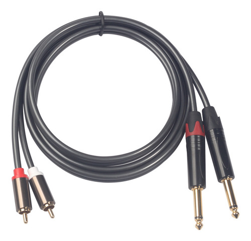 Cable De Audio Dual Rca Macho A Dual Plug 6.35 1.5 Metros