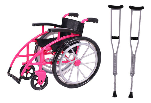 1 Juego De Minisilla De Ruedas Playset Roja Modelo Silla De