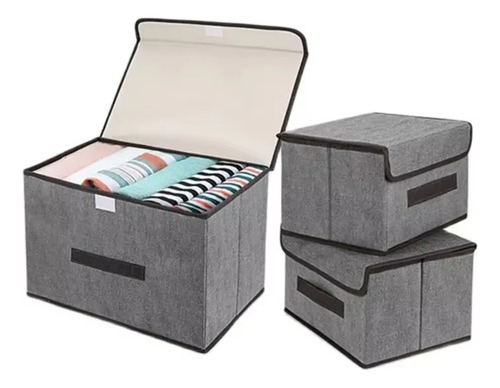 Caja De Almacenamiento Plegable De 2 Piezas, Organizador Gri