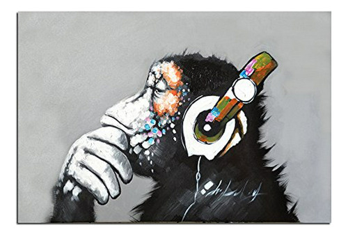 Hasyou-11 A Mano De Pintura Al Óleo En Lona Del Gorila Arte 