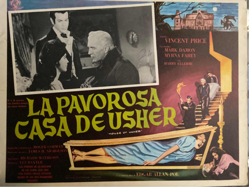 La Pavorosa Casa De Usher. Vincent Price. Lobby Card. Usado