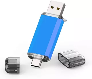 Pendrive Con Memoria De 32 Gb | Usb 3.0 / Usb-c | Azul