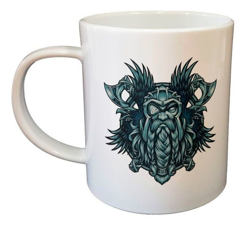 Taza De Plastico Vikingo Hacha Cuervo Barba Nordico