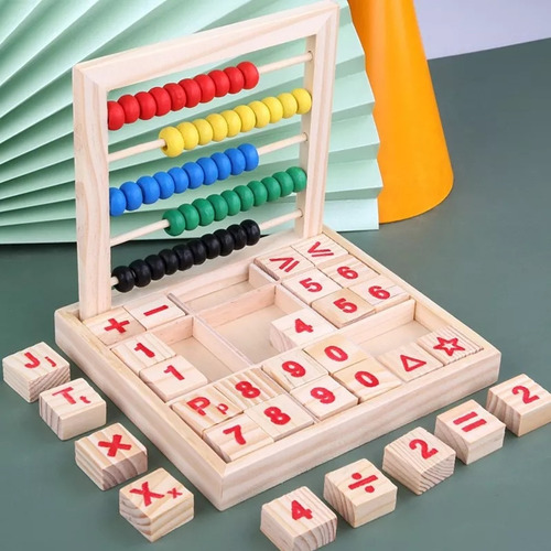 Ábaco De Madera Dabeh Para Niños, 5 Filas Con Bloques De Números Y Símbolos, Ideal Para Matemáticas En Preescolar Y Primaria (1-2 Grado), Regalo Perfecto Para Niños De 2-7 Años.