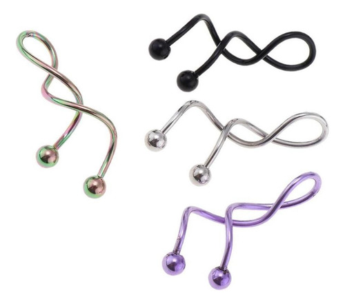 2x 4 Piezas De Material Acero Inoxidable Pulido 14g Anillos