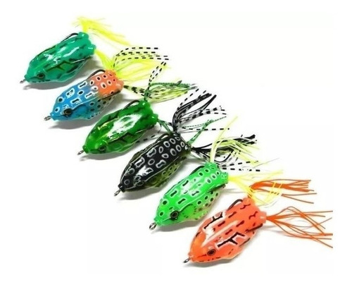 Kit Com 5 Isca Artificial Sapo Frog Anti Enrosco Para Traira