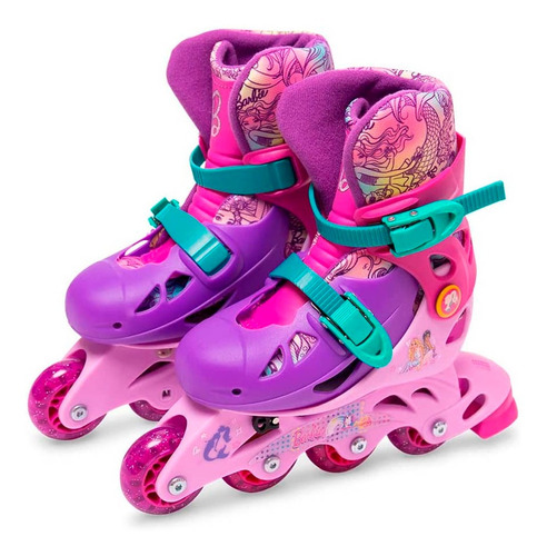 Patins Barbie Ajustável 29 A 32 Com Acessórios F0010-7 Fun