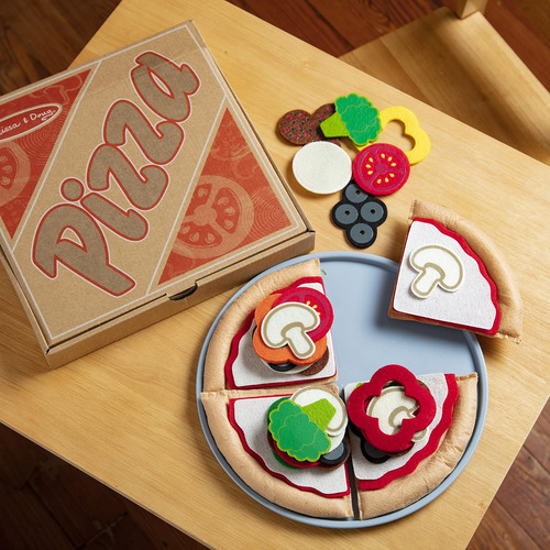 Melissa Doug Juego De Alimentos De Fieltro Mix N Match Pizza