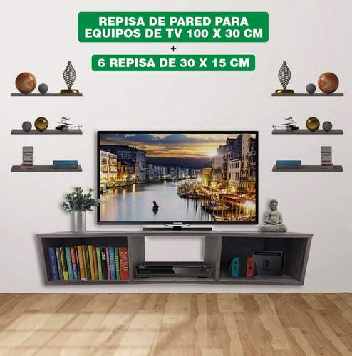 Imagen 3 de 10 de Set Modular De Repisas Flotantes Para Salas U Oficinas. P1 Color Lombardia