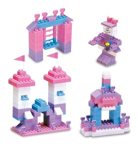 Blocky Balde Básico 3 Rosa 210 Piezas - Bloques Juguetes