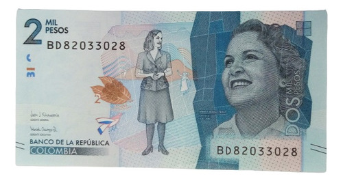 Billete 2000 Pesos Serial Radar Bd82033028 23/jul/2019 Unc