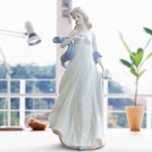Escultura De Mujer, Mxmwj-001, 1pz, Azul/blanco, 30x12x12, P Color Blanco/Azul