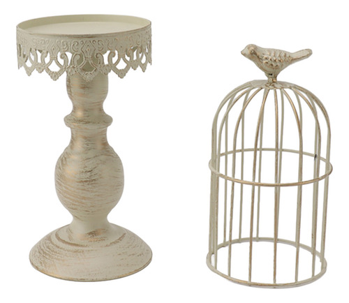 Portavelas Birdcage, De Hierro, Vintage, Desmontable, Con Ba