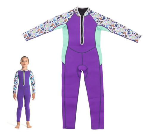Traje De Baño Térmico Para Niños, Neopreno De 2,5 Mm, Manga