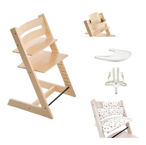 Paquete Stokke Tripp Trapp Babyset Cojin Tray Arnes Natural