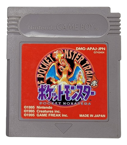 Pokemon Red Japones Original Rojo Nintendo Game Boy Gba Gbc (Usado)