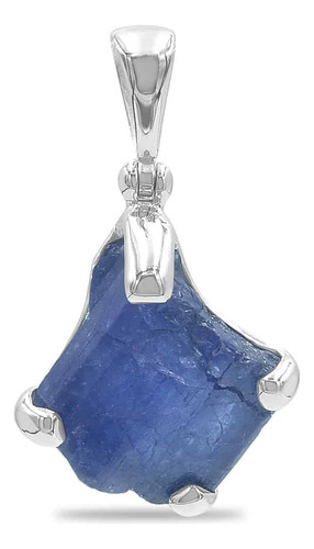 Dije De Tanzanita En Bruto 15 Quilates En Plata De Ley Color Azul Acero