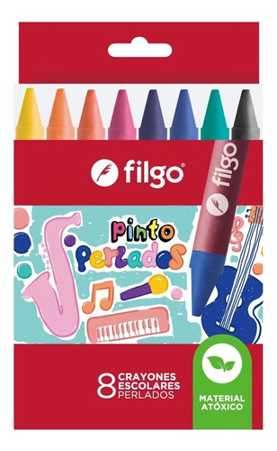 Crayones De Cera Filgo Pinto X 8 Colores Perlados