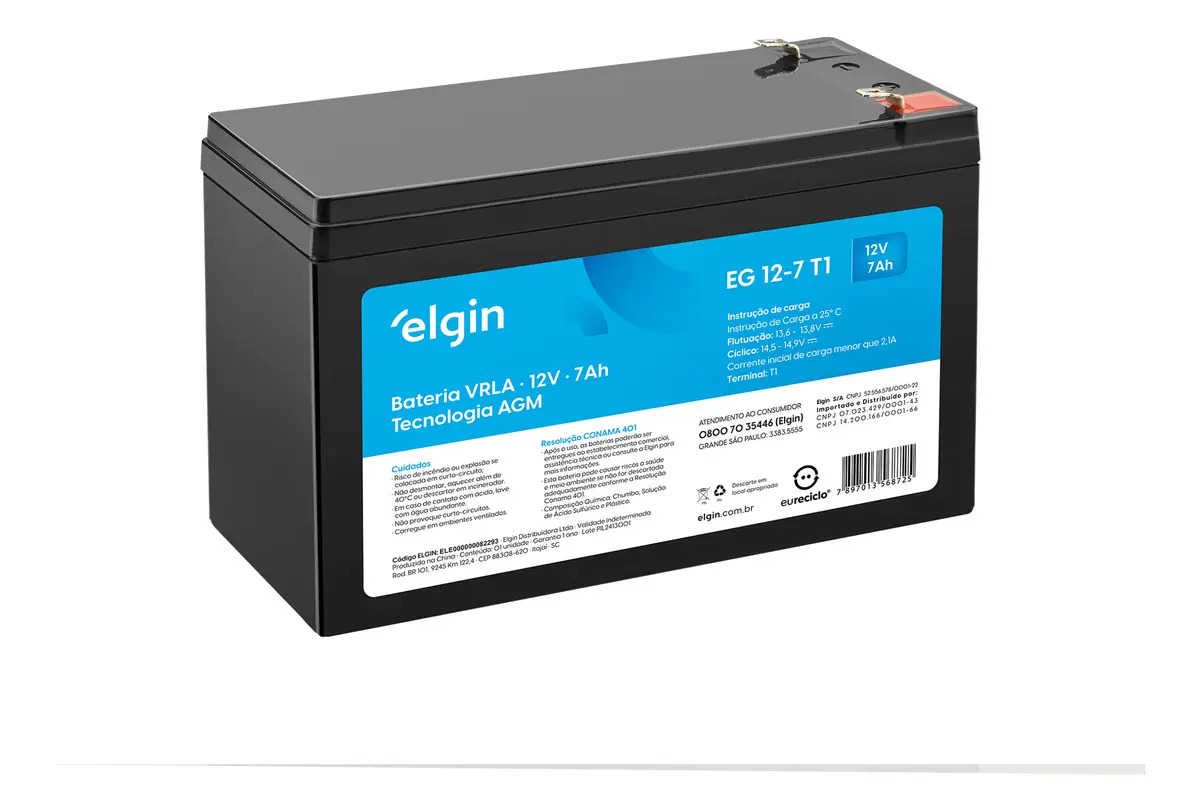 Bateria Selada Chumbo Vrla 12v 7ah Nobreak / Alarmes / Cercas Elétricas / Ups / Segurança