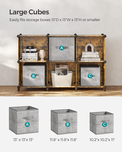 Organizador Ropa Modular Con 6 Cubos Y Estantería Ajustable