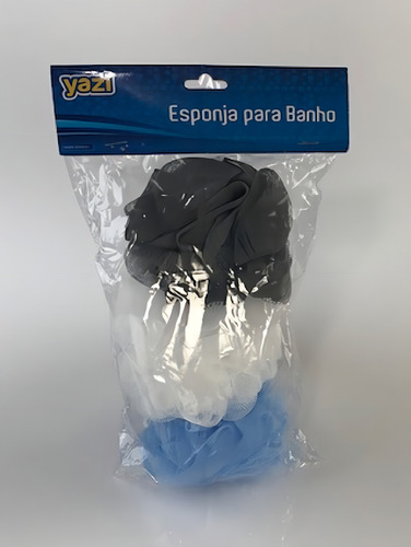 Kit 2 Jogos De Esponja De Banho Coloridas Com 6 Peças Cor Branco Liso