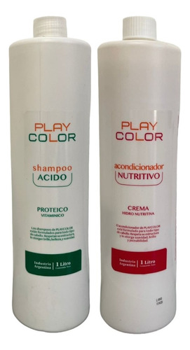 Shampoo Playcolor Ácido + Acondicionador Nutritivo 1l