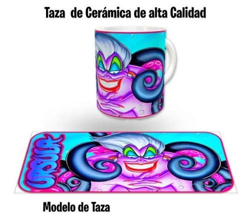 Taza De Ceramica 320 Ml, Ursula Sirenita